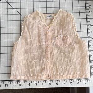 Vintage Handmade Infant Top – Pink Embroidered Cotton, 1960s Philippines